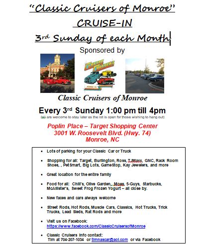 Classic Cruisers of Monroe Monthly Cruise-In