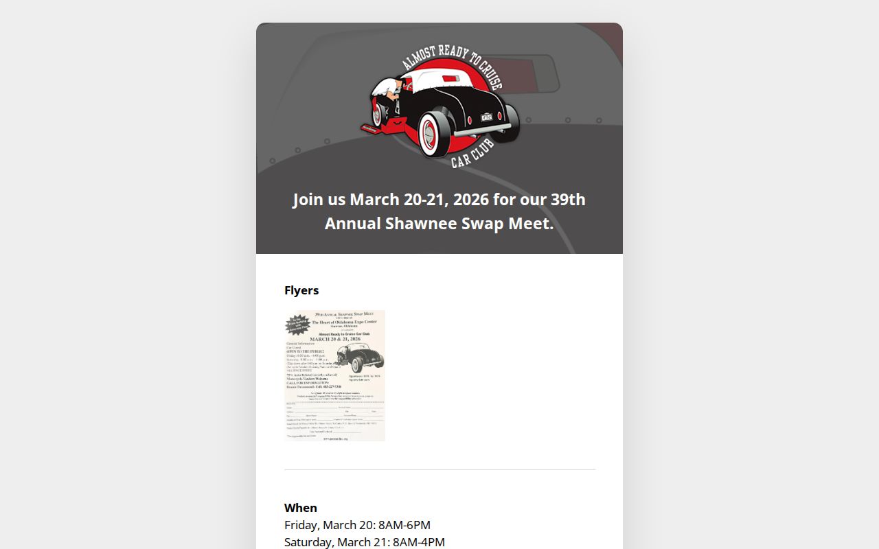 Almost Ready to Cruise Swap Meet