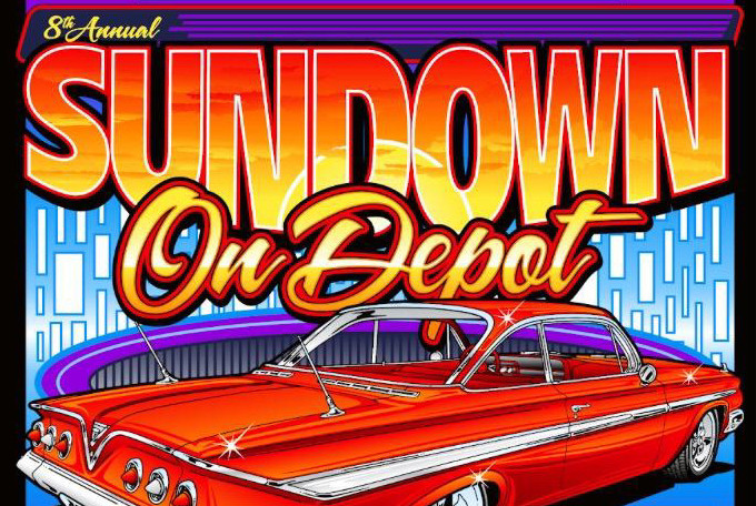 Sundown on Depot Car Show