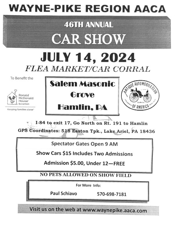 Wayne-Pike AACA Annual Car Show