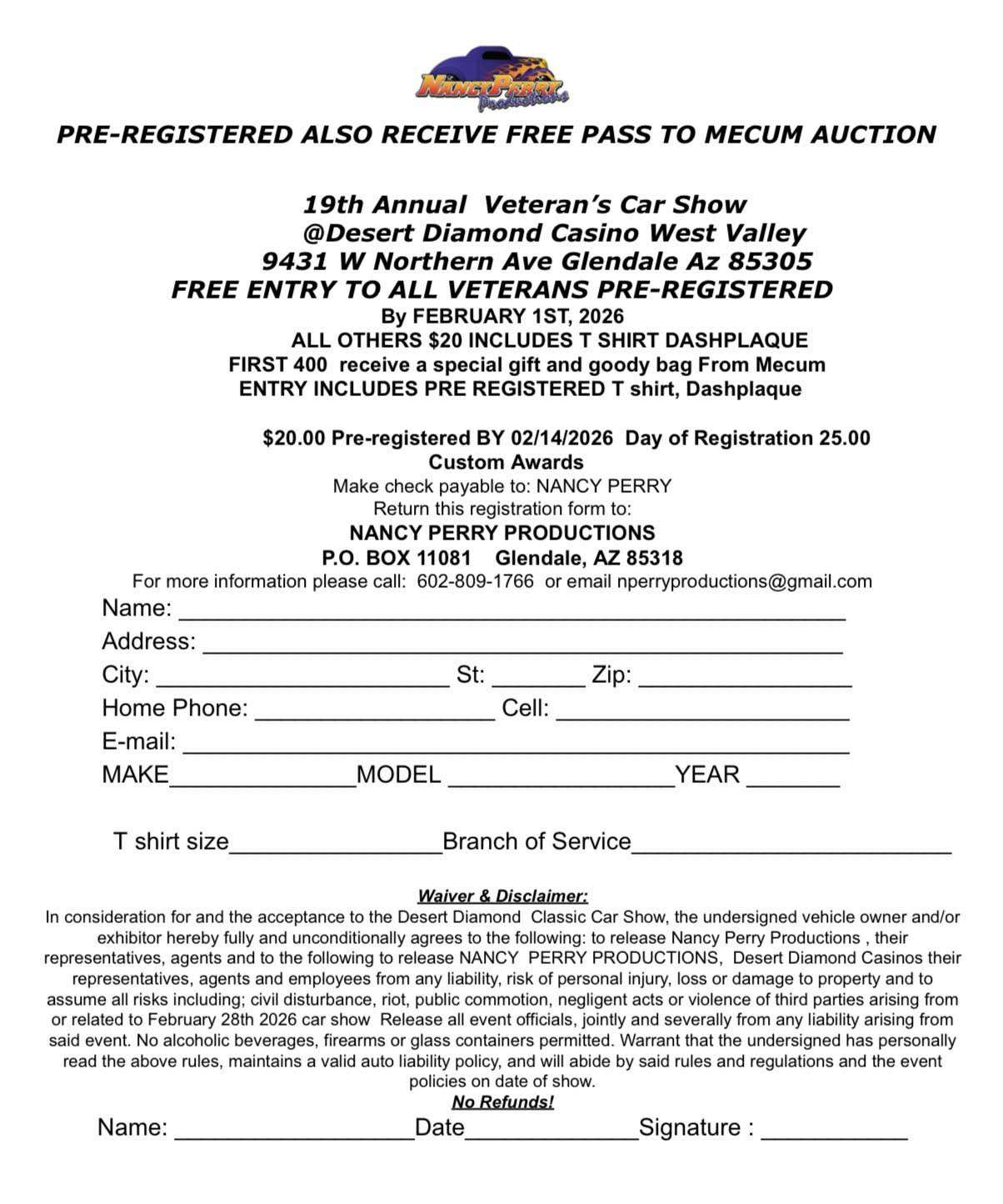 Veterans Car Show At Desert Diamond Casino