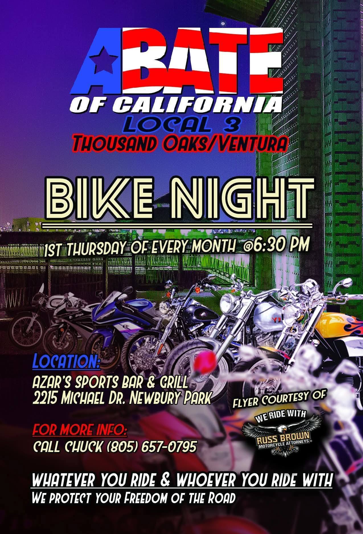 ABATE Of California Local 3 Thousand Oaks/Ventura Bike Night