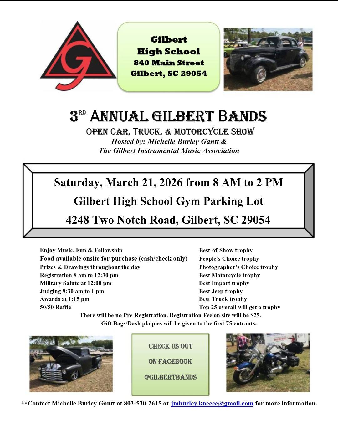 3rd Annual Gilbert Bands Open Car, Truck, & Motorcycle Show