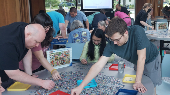 Drop-in Puzzling and Puzzle Swap Meet