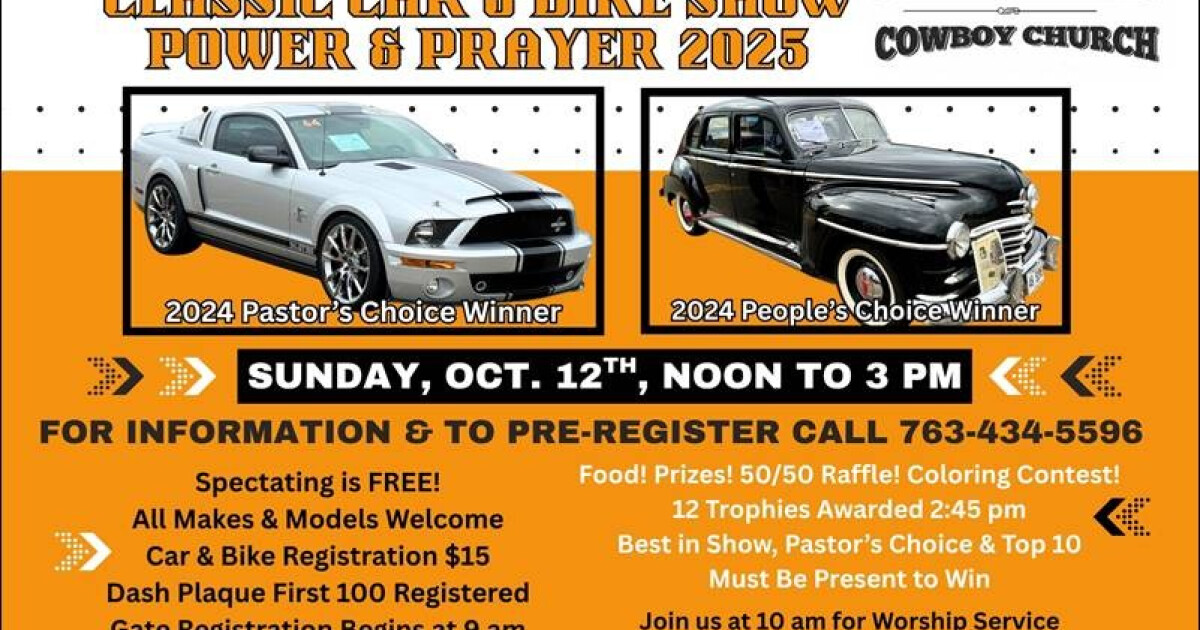 6th Annual Classic Car & Bike Show - Sunday October 12th | Open Range Cowboy Church