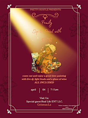 Family sip and paint with R&B