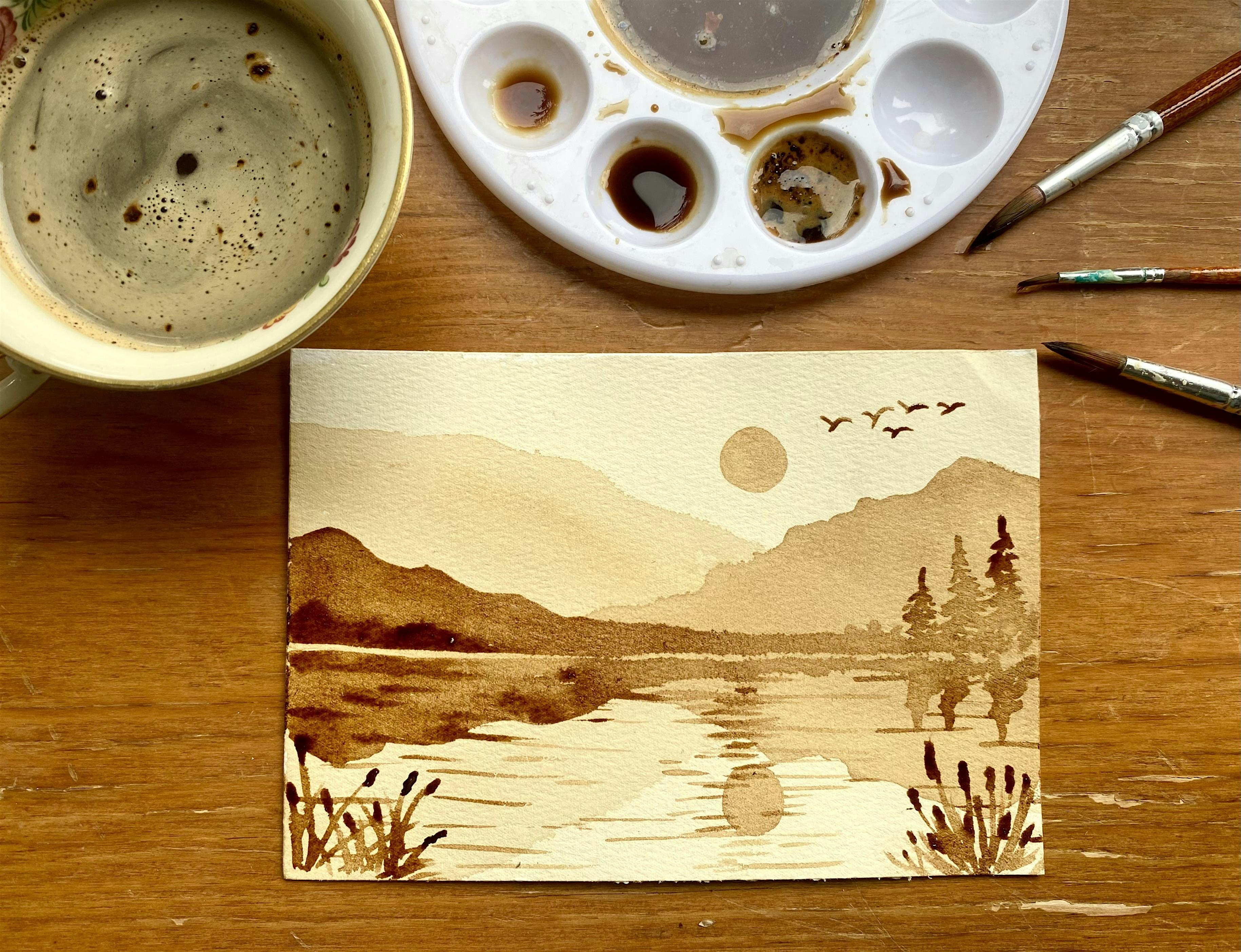 Brew and Brush Coffee Painting Workshop