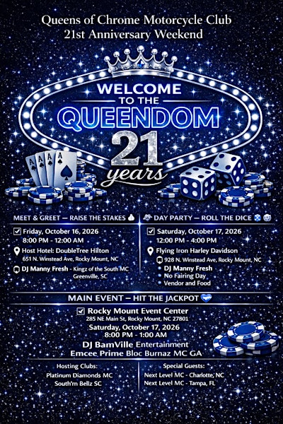 Queens of Chrome MC's 21st Anniversary: Welcome to The Queendom!
