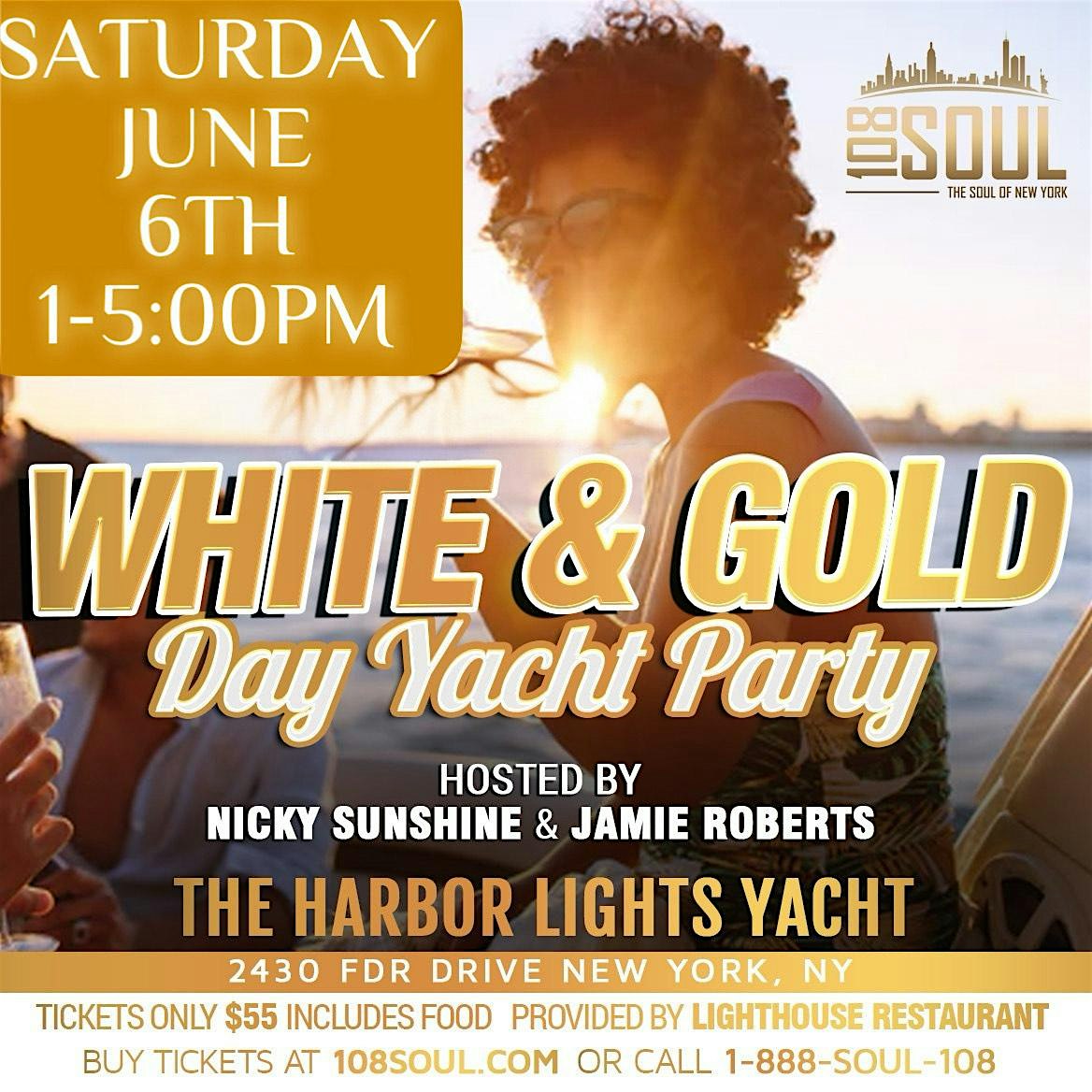 108 Soul White and Gold Yacht Day Party
