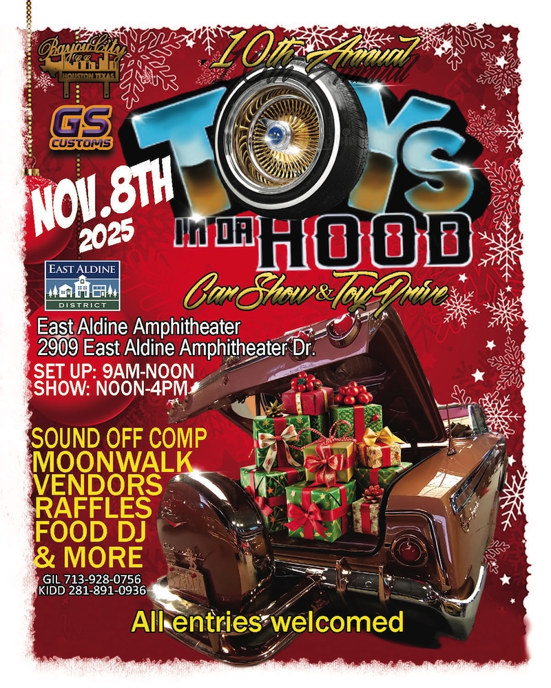 10th Annual Toys in da Hood Car Show & Toy Drive, Nov. 8