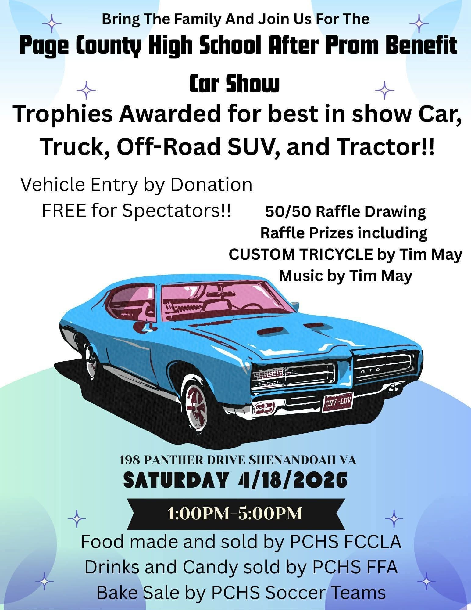 Page County High School After Prom Benefit Car Show