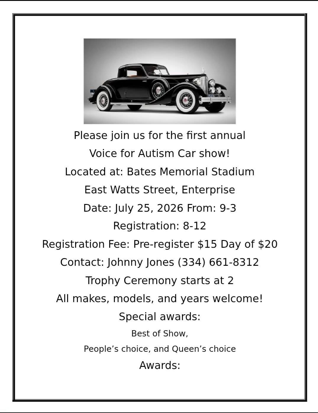 First Annual Voice For Autism Car Show