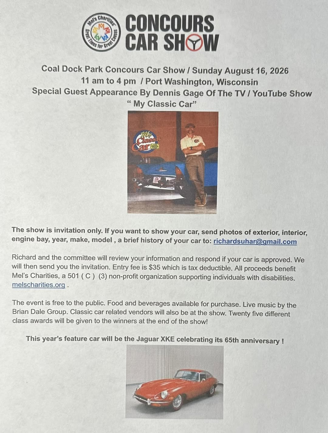 Concours Car Show - Port Washington - 8/16/2026