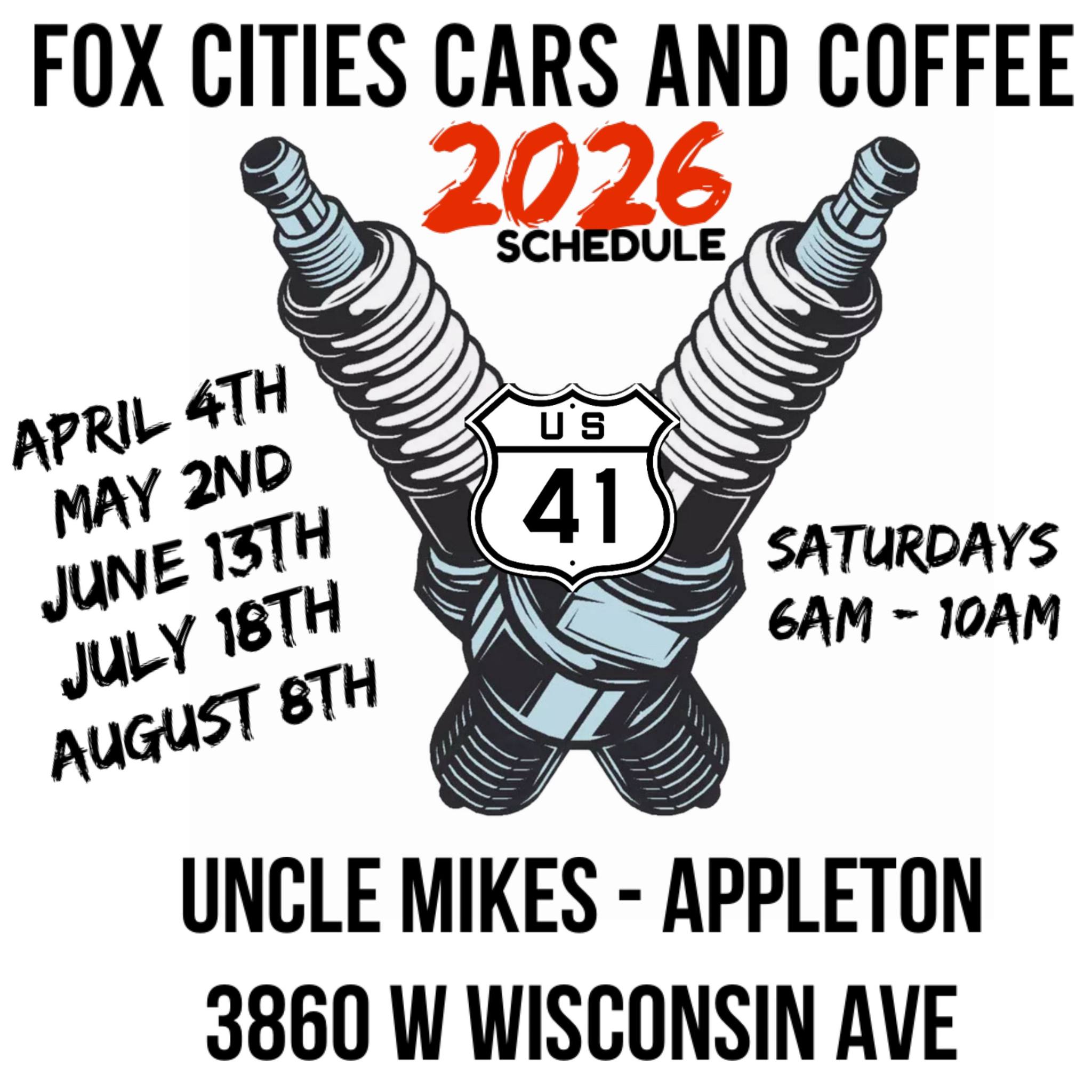 Fox Cities Cars and Coffee - April 4 and May 2, 2026