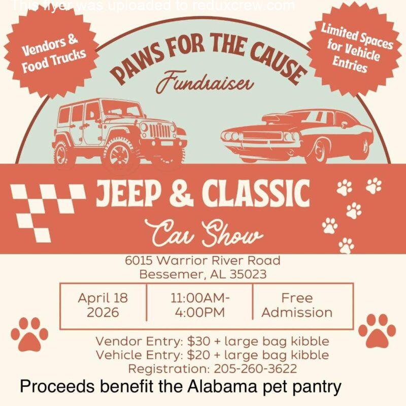 Paws for the Cause Fundraiser - Jeep & Classic Car Show
