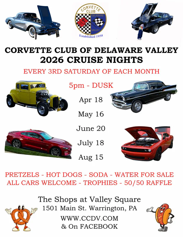 2026 Corvette Club Of Delaware Valley Cruise Nights