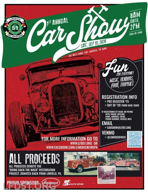 LIMERICK FIRE DEPARTMENT 1st Annual Car Show