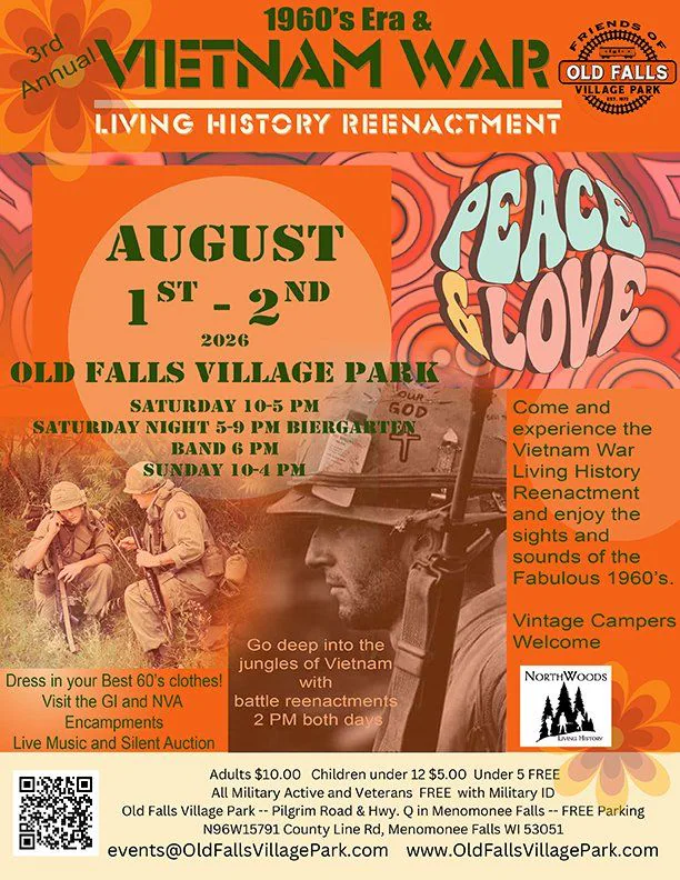 1960s Era and Vietnam War Living History Reenactment at Old Falls Village Park