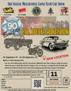 PA: 3rd Annual Millersville Lions Club Car Show