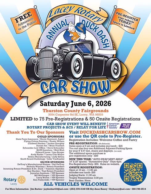Lacey Rotary Annual Duck Dash Car Show