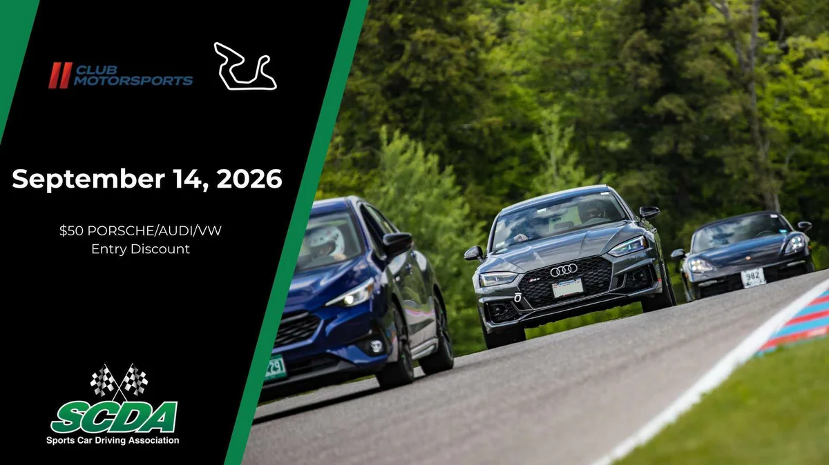 SCDA- Club Motorsports Track Day- Sept. 14th, 2026