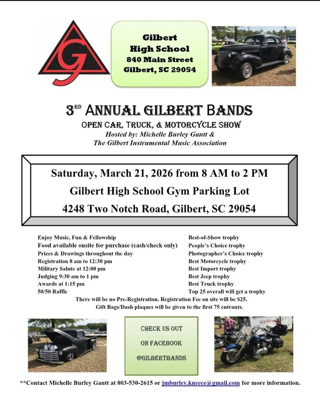 3rd Annual Gilbert Bands Open Car, Truck, & Motorcycle Show