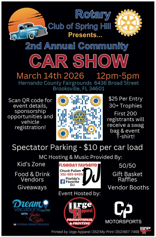 Spring Hill Rotary 2nd Annual Community Car Show