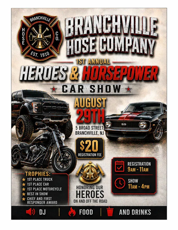 BRANCHVILLE HOSE COMPANY 1 CAR, TRUCK AND BIKE SHOW
