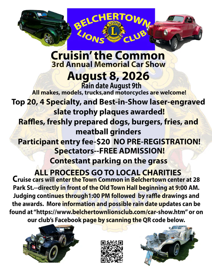Belchertown Lions Club 3rd Annual Memorial Car Show