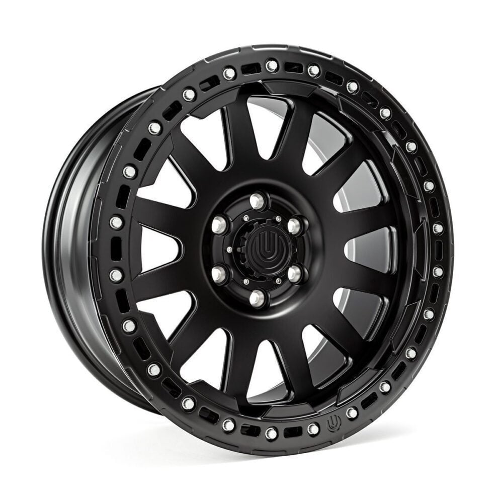 Tesla Cybertruck - UP-03 Beadlock HD Forged Wheels (Set of 4) (Select Wheel Diameter: 18, Select Wheel Fitment: 18x9 ET +16 / 18x9 ET +16, Select Wheel Finish: Satin Black)